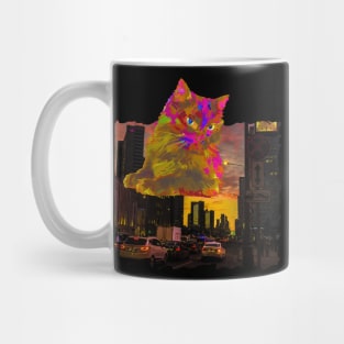 City mystic cat with blue eyes Mug